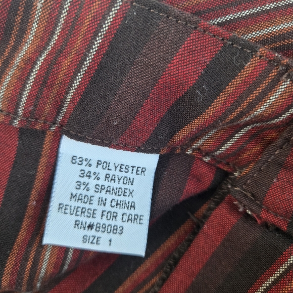 VINTAGE Y2K L.E.I. STRIPED FLARE PANTS SZ 1 - Picture 4 of 4